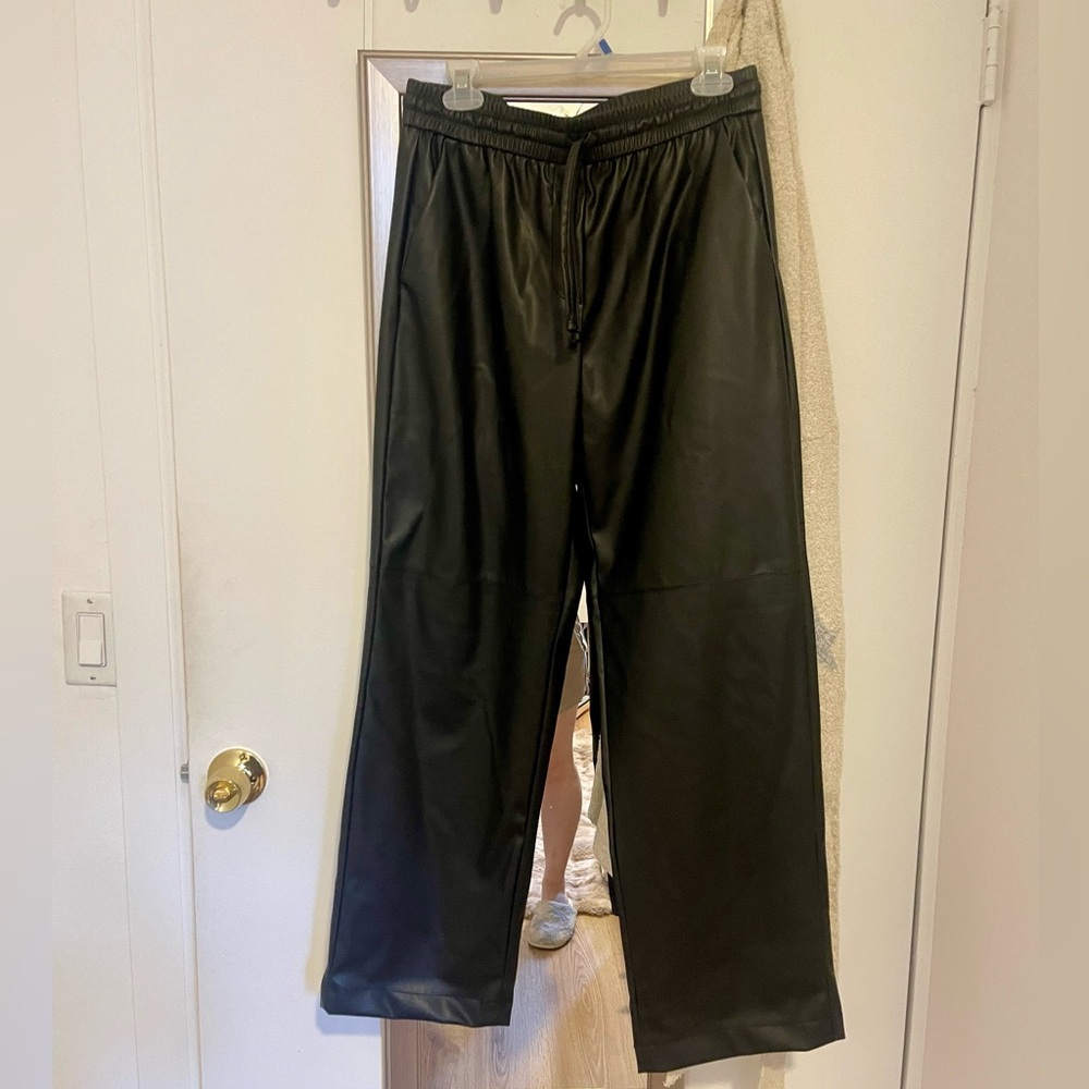 NWT Zara Leather Wide Leg Pants